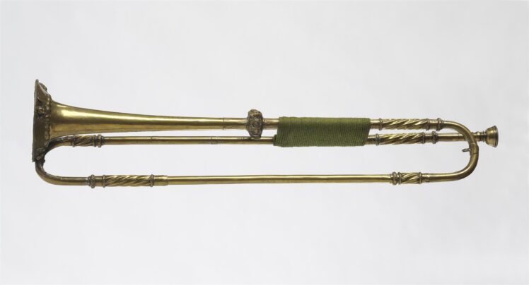 Johann Wilhelm Haas (1649–1723), Trompete in e, Um 1700, Messing, Holz, 183 cm, Inv.-Nr. MI 1569 © Salzburg Museum