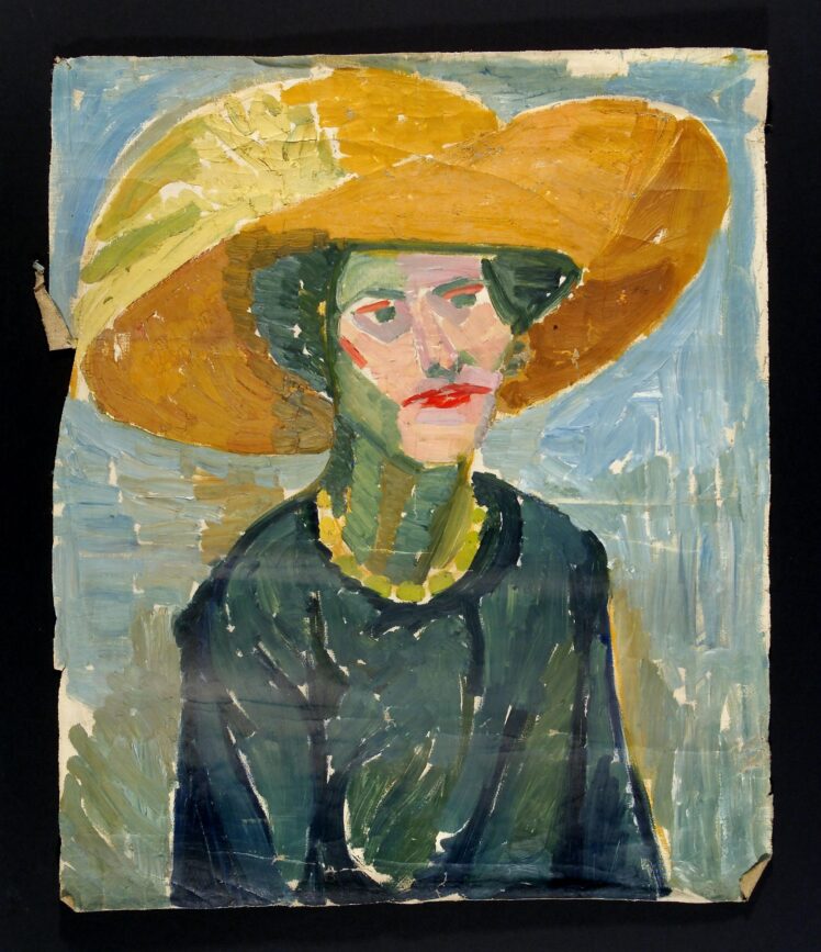 Helene Taussig (1879–1942), Dame mit gelbem Hut, 1920–1930, Öl auf Leinwand, 65,5 x 53,5 cm, Inv.-Nr. 1280-95 © Salzburg Museum (2012 Ankauf nach Restitution an die Erb*innengemeinschaft nach Helene von Taussig)