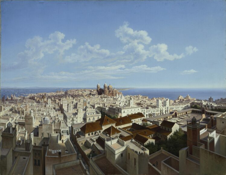 Hubert Sattler (1817–1904), Kosmorama: Cadiz vom Torre Tavira aus (Spanien), 1867, Öl auf Leinwand, 99,5 x 128 cm, Inv.-Nr. 5059-49 © Salzburg Museum