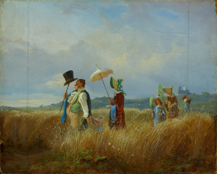 Carl Spitzweg (1808–1885), Der Sonntagsspaziergang, 1841, Öl auf Holz © Salzburg Museum