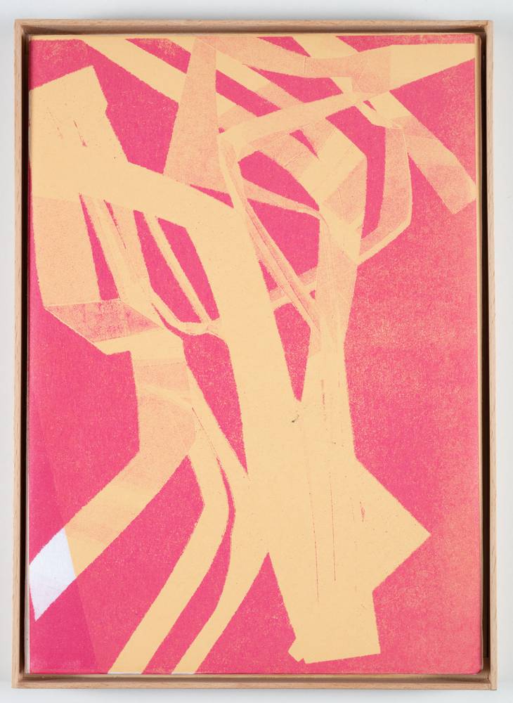 Tina Graf (*1997), KW 16 und KW 24 aus der Serie „xxx/365“, 2021-22, Schablonen-Linoldruck auf Japanpapier, jeweils 30 x 22,5 cm, Inv.-Nr. 1074 a-g2023 und Inv.-Nr. 1075 a-g-2023