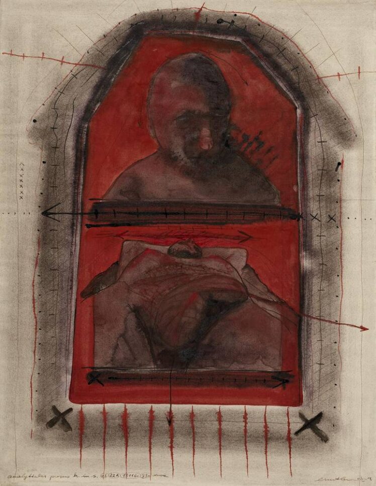 Ernst Len, analytischer Prozess h. in s. Tusche, 62 x 48 cm, 3 n.M. (1983), Inv.-Nr. 1068-2024