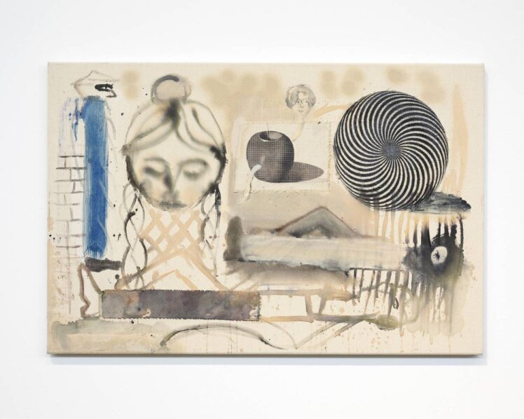 Florian Donnerstag, Schmelzmenschen (2) 2023, mixed media auf Leinwand, 60 x 90 cm, Inv.-Nr. 1224-2024