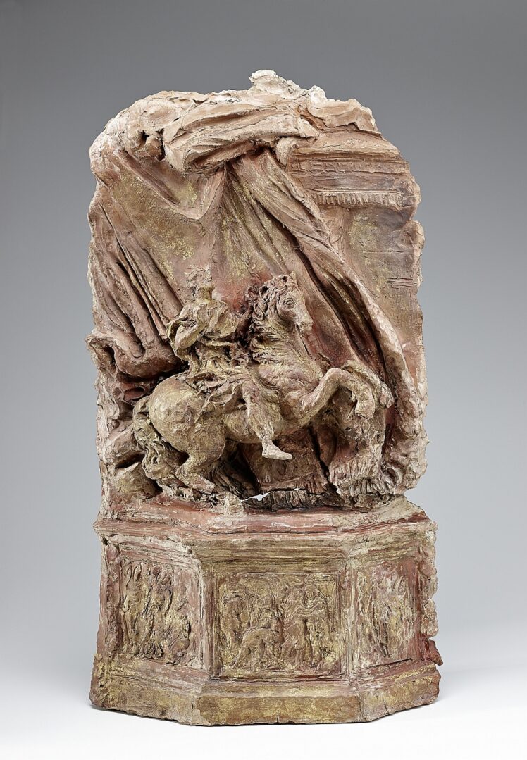 Gianlorenzo Bernini (1598–1680), zugeschrieben, 1665, Terracotta, Reste von Vergoldung, 83,5 x 40 x 20 cm, Inv.-Nr. RO 0523 © Salzburg Museum (Sammlung Rossacher)