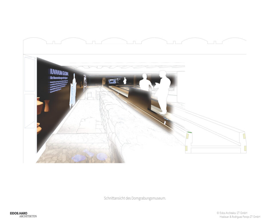 Schnittansicht des Domgrabungsmuseum © Eidos Architektur ZT GmbH