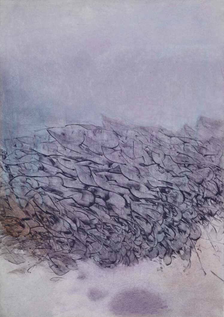 Karl Schindler (1928–2018), Ohne Titel, 1997, Wachslasur auf Papier, 42 x 29,5 cm, Inv.-Nr. 1169-2024 © Salzburg Museum / Urheberrechtsvermerk: Schenkung Ulrike Schindler, 2024
