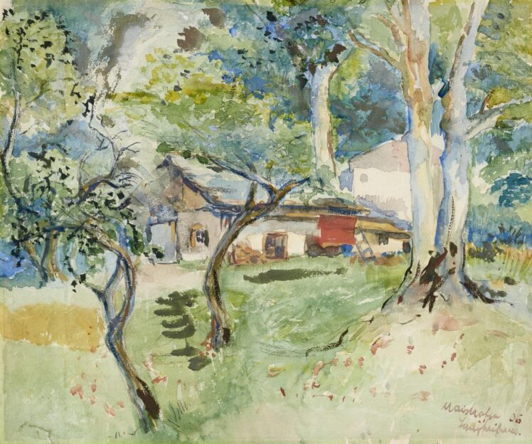 Anton Faistauer (1887–1930), Garten in Maishofen 1906, 1906, Aquarell, Gouache auf Papier, 31,7 x 36,4 cm, Inv.-Nr. 1016-86 © Salzburg Museum