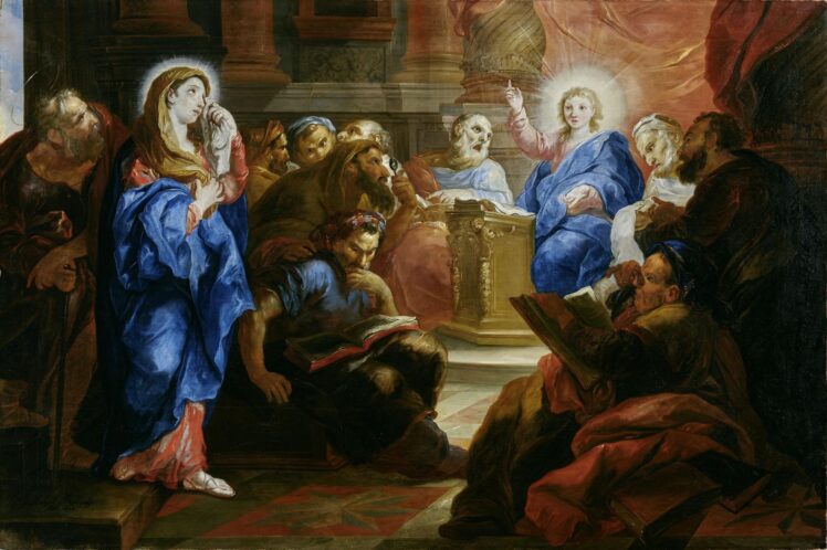 Johann Michael Rottmayr (1654–1730), Christus unter den Schriftgelehrten, 1697, Öl auf Leinwand, 148,5 x 222,5 cm, Inv.-Nr. 615-49 © Salzburg Museum (Schenkung Erzbischof Friedrich VI. Fürst Schwarzenberg 1847)