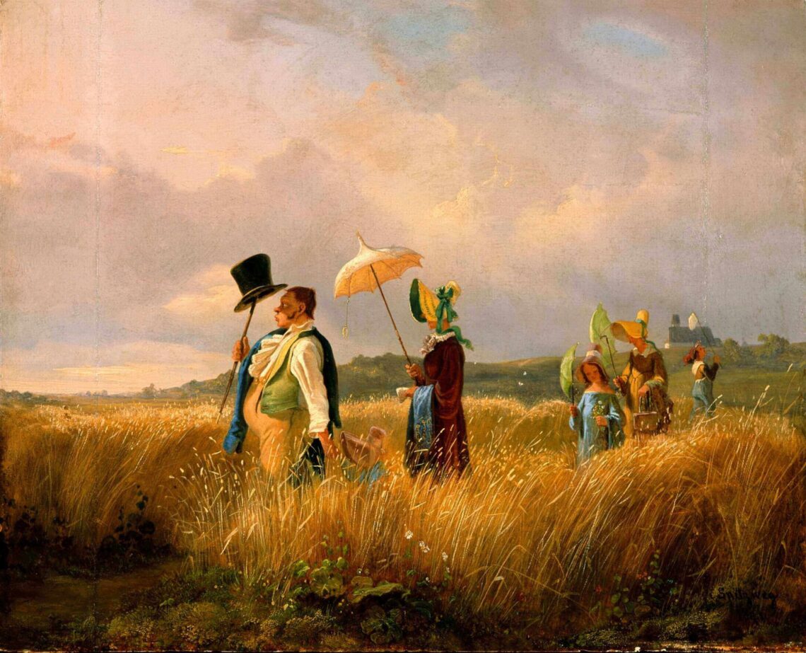 Carl Spitzweg (1808 - 1885), Der Sonntagsspaziergang, 1841, Öl auf Holz © Salzburg Museum