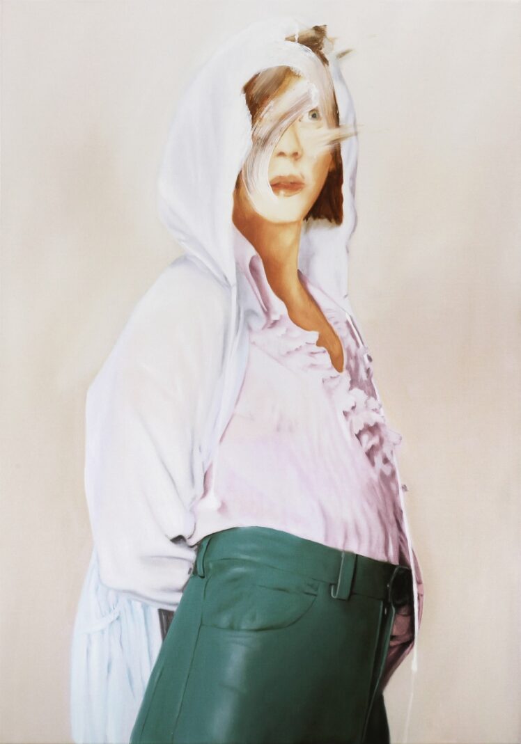 Thomas Riess, Model, 2018, Öl auf Leinwand, Ankauf bei Galerie Elektrohalle Rhomberg, © Bildrecht, Wien