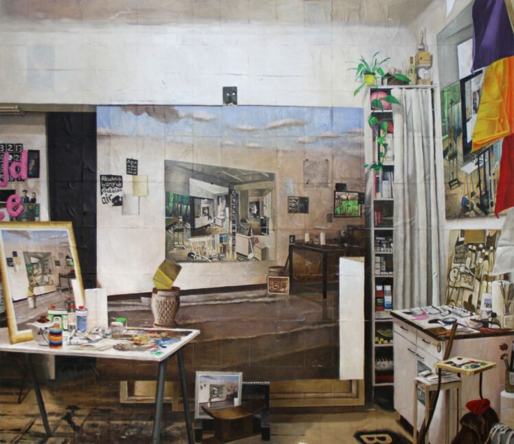 Jari Genser, Strafe XI (Schwere Knochen), 2019, Öl auf Papier auf Leinwand, 230 x 200 cm, Fotocredit: Jari Genser, Ankauf Galerie Rudolf Leeb Wien