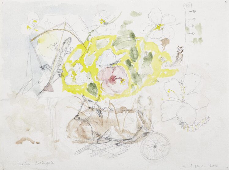 Koller Bernd, Indian Braingain, 2016, Aquarell und Mischtechnik auf Papier, Ankauf bei Galerie Heike Curtze, Wien