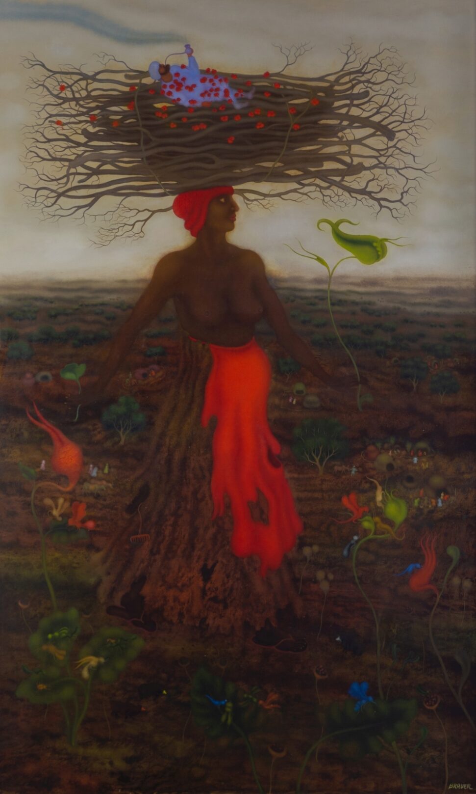 Arik Brauer, In Würde, 2008, Öl auf Hartfaserplatte, © Arik Brauer, Wien/Sebastian Gansrigler