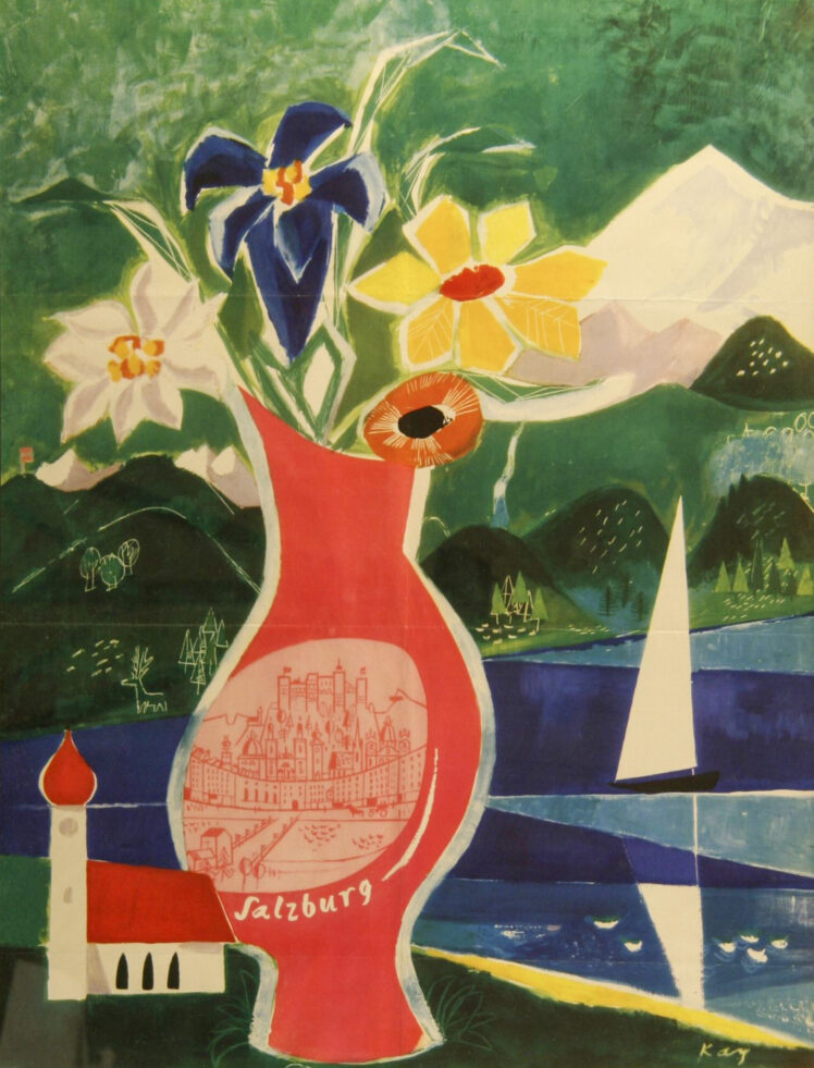 Fremdenverkehrsplakat "Salzburg/Austria", Kay (Otto Erich) Krasnitzky (1914–1978), Um 1960, Offsetdruck © Salzburg Museum