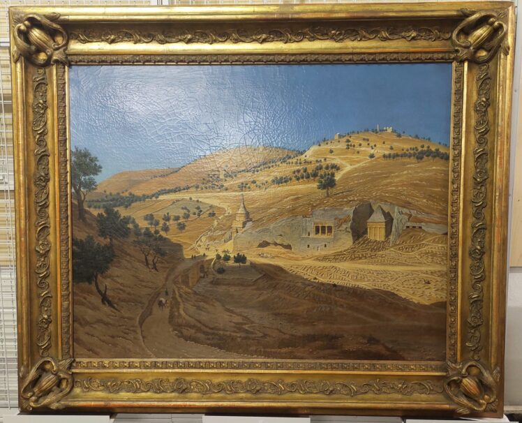 Hubert Sattler (1817–1904), Kosmorama: Gräber im Kidrontal (Israel), 1846, Öl auf Leinwand, Inv.-Nr. 1274-2022 © Salzburg Museum (Dauerleihgabe Salzburger Museumsverein)