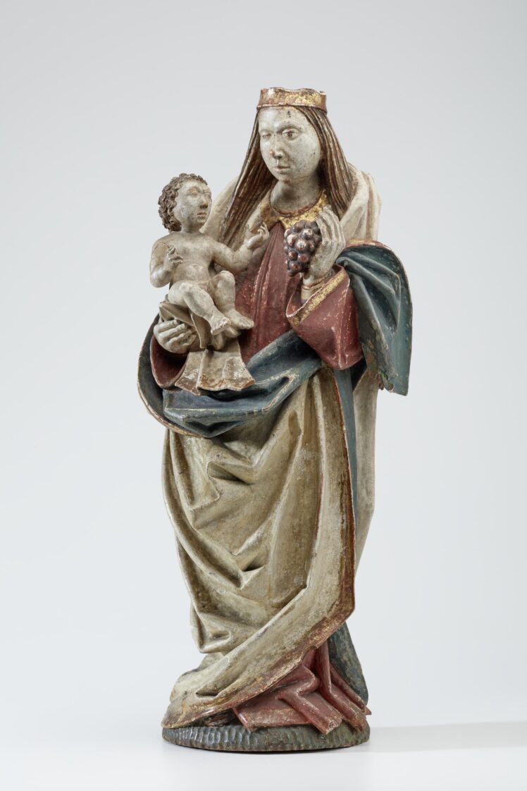 Künstler*in unbekannt, Madonna mit Kind, 15. Jh., Holz, gefasst und vergoldet, Inv.-Nr. 1297-2022 © Salzburg Museum (Dauerleihgabe Salzburger Museumsverein)