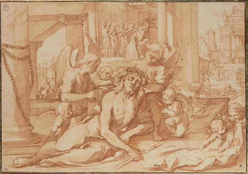 Interieurszene, Nicolas Poussin (1594–1665), um 1644–1645, Paris, Musée du Louvre, Département des Arts graphiques, © Musée du Louvre /Laurent Chastel