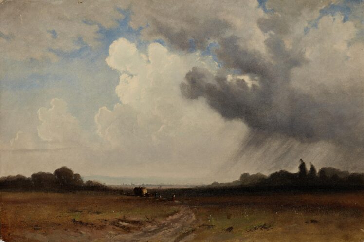 Carl von Frey (1826 – 1896), Regen über der Ebene, 2. Hälfte 19. Jh.,, Öl auf Papier, Inv.-Nr. 11440-2018 © Salzburg Museum
