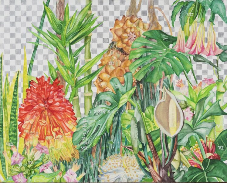 Johanna Binder (*1985), Terra nullius_02, 2025, 40 x 50 cm, Aquarell auf Leinwand, Inv.-Nr. 1065-2025 (Ankauf über Galerienförderung des Bundes 2025 aus Mitteln des Bundeskanzleramtes, Sektion Kunst und Kultur)