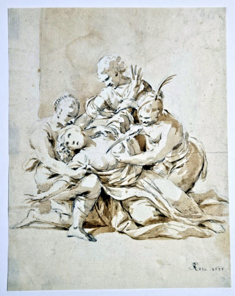 Carlo de Rosa (†1678), Die Marter der heiligen Agatha, 1635, Federzeichnung in Grau, laviert, Inv.-Nr. RO 1168 © Salzburg Museum (Sammlung Rossacher, Dauerleihgabe Salzburger Museumsverein)