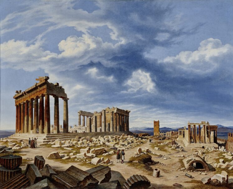Die Ruinen des Parthenon auf der Akropolis in Athen, 1855, Öl auf Leinwand, Inv.-Nr. 9048-49